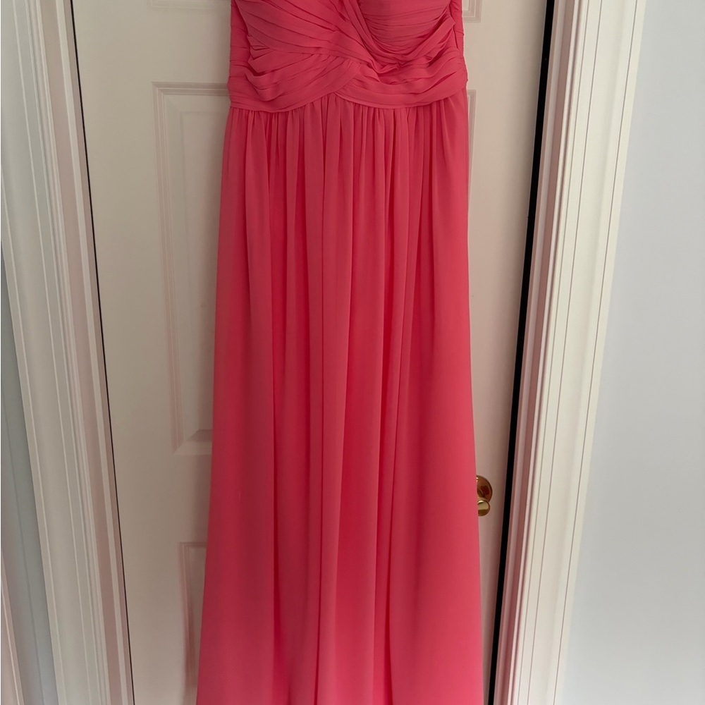 Bill Levkoff Coral Pink Ruffled Dress